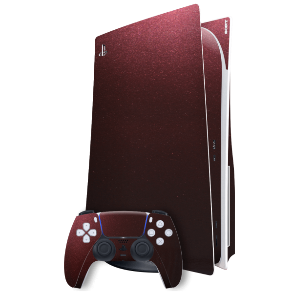 PlayStation 5 (PS5) DISC Edition GLOSSY BLACK ROSE Metallic Skin Hot on Sale