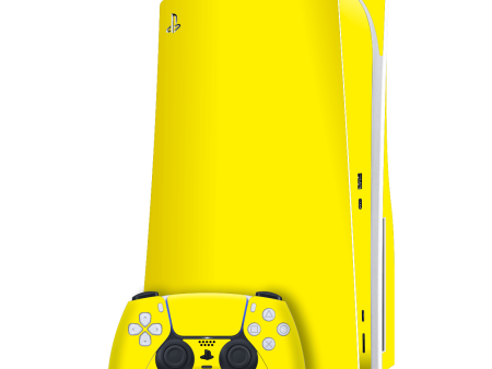 PlayStation 5 (PS5) DISC Edition GLOSSY Lemon Yellow Skin Online now