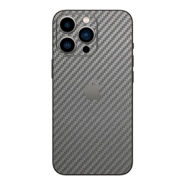 iPhone 13 PRO 3D Textured CARBON Fibre Skin - Metallic Grey Supply