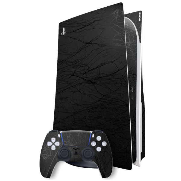 PlayStation 5 (PS5) DISC Edition LUXURIA BLACK WEB Textured Skin Fashion