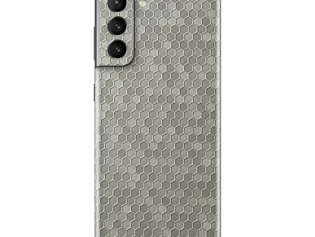 Samsung Galaxy S21 LUXURIA SILVER HONEYCOMB 3D TEXTURED Skin Fashion