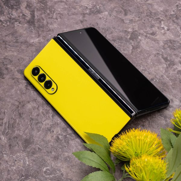 Samsung Galaxy Z FOLD 3 GLOSSY Lemon Yellow Skin For Cheap