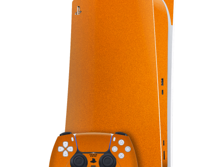 PlayStation 5 (PS5) DISC Edition GLOSSY FIERY ORANGE TUNING Metallic Skin Fashion