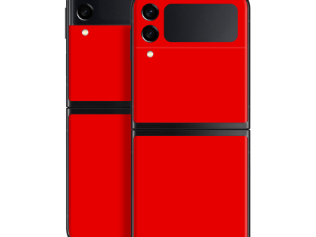 Samsung Galaxy Z Flip 3 GLOSSY Bright Red Skin on Sale