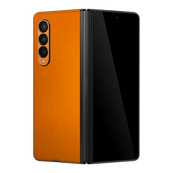 Samsung Galaxy Z FOLD 3 GLOSSY FIERY ORANGE TUNING Metallic Skin Fashion