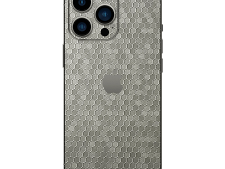 iPhone 14 PRO LUXURIA SILVER HONEYCOMB 3D TEXTURED Skin Supply