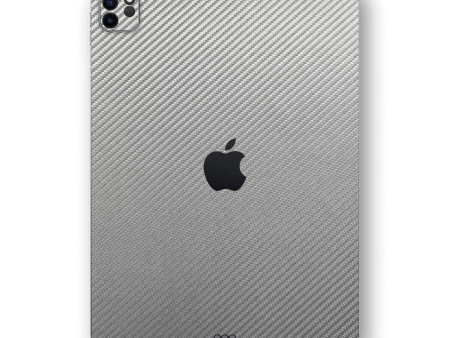 iPad PRO 12.9  (2021) Textured CARBON Fibre Skin - Grey Metallic Discount