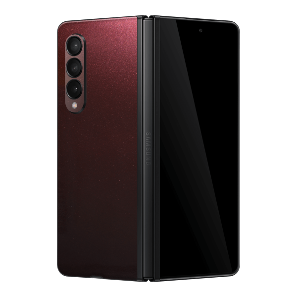 Samsung Galaxy Z FOLD 3 GLOSSY BLACK ROSE Metallic Skin Online