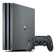 Playstation 4 PRO (PS4 Pro) 3D Textured CARBON Fibre Skin - METALLIC GREY For Sale