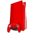 PlayStation 5 (PS5) DISC Edition GLOSSY Bright Red Skin Hot on Sale