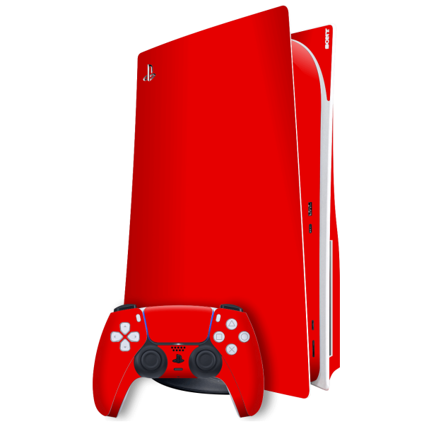 PlayStation 5 (PS5) DISC Edition GLOSSY Bright Red Skin Hot on Sale