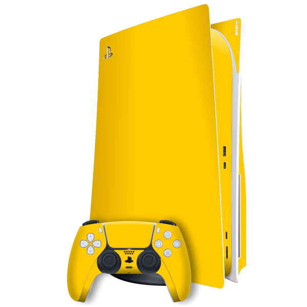 PlayStation 5 (PS5) DISC Edition GLOSSY Golden Yellow Skin For Cheap