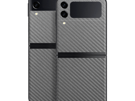 Samsung Galaxy Z Flip 3 3D CARBON Fibre Skin - Metallic Grey Sale