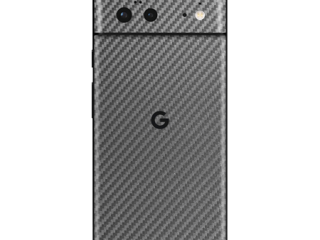 Google Pixel 6 3D Textured CARBON Fibre Skin - Metallic Grey For Cheap