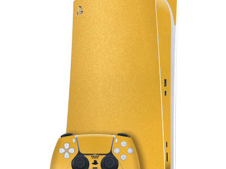 PlayStation 5 (PS5) DIGITAL EDITION YELLOW MATT Metallic Skin Online now