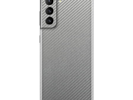 Samsung Galaxy S21 3D Textured CARBON Fibre Skin - Metallic Grey Sale