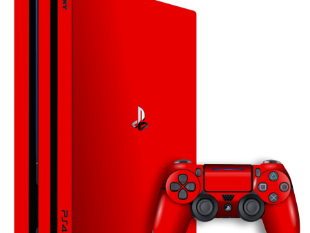 Playstation 4 PRO (PS4 Pro) GLOSSY Bright Red Skin Fashion