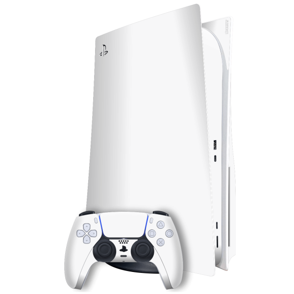 PlayStation 5 (PS5) DISC Edition GLOSSY JET WHITE Skin For Discount