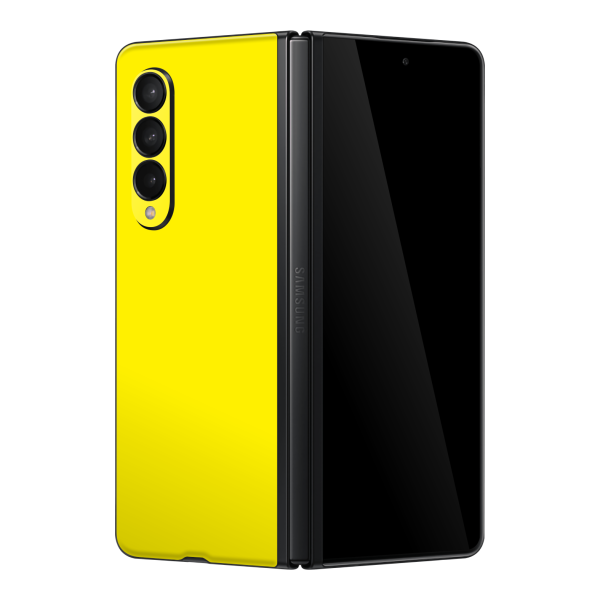 Samsung Galaxy Z FOLD 3 GLOSSY Lemon Yellow Skin For Cheap