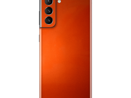 Samsung Galaxy S21 GLOSSY FIERY ORANGE TUNING Metallic Skin For Cheap