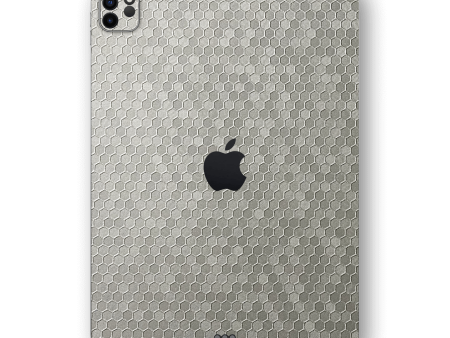 iPad PRO 12.9  (2021) LUXURIA SILVER HONEYCOMB 3D TEXTURED Skin Hot on Sale