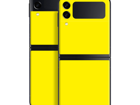 Samsung Galaxy Z Flip 3 GLOSSY Lemon Yellow Skin Online now