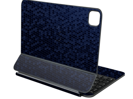 Magic Keyboard for iPad PRO 13” (M4, 2024) LUXURIA Navy Blue HONEYCOMB 3D TEXTURED Skin For Cheap