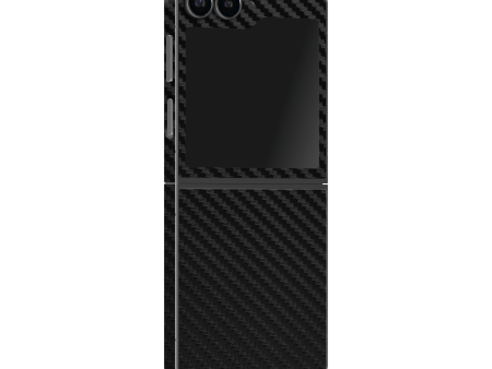 Samsung Z Flip 6 Textured CARBON Fibre Skin - BLACK Hot on Sale