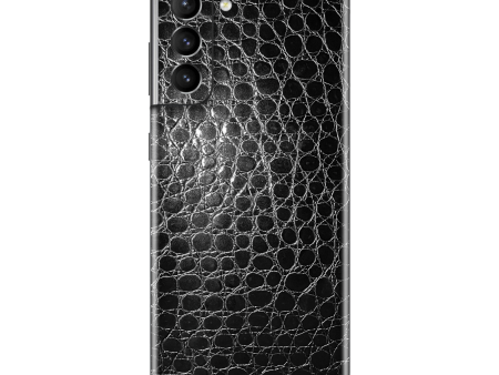 Samsung Galaxy S21 LUXURIA BLACK ALLIGATOR Leather Skin For Cheap