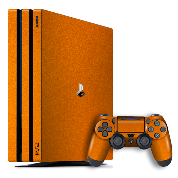 Playstation 4 PRO (PS4 Pro) GLOSSY FIERY ORANGE TUNING Metallic Skin Online Sale