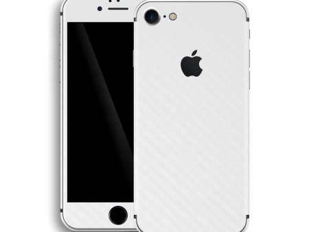 iPhone 8 3D Textured CARBON Fibre Skin - WHITE For Discount