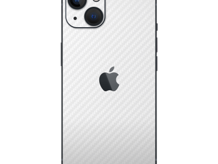 iPhone 13 3D Textured CARBON Fibre Skin - WHITE For Sale