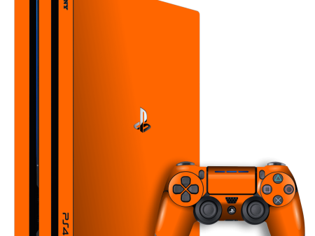 Playstation 4 PRO (PS4 Pro) GLOSSY ORANGE Skin Sale