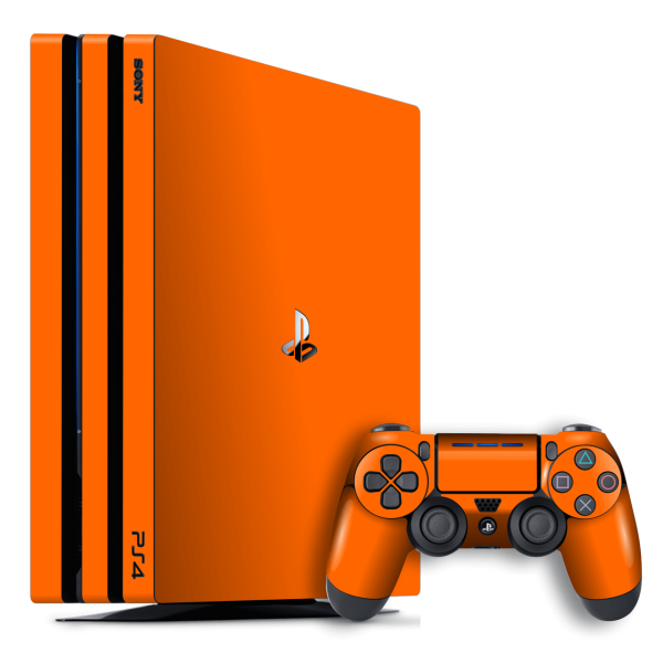 Playstation 4 PRO (PS4 Pro) GLOSSY ORANGE Skin Sale