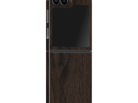 Samsung Z Flip 6 LUXURIA Textured DARK WALNUT Skin on Sale