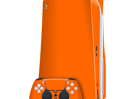 PlayStation 5 (PS5) DISC Edition GLOSSY ORANGE Skin Cheap