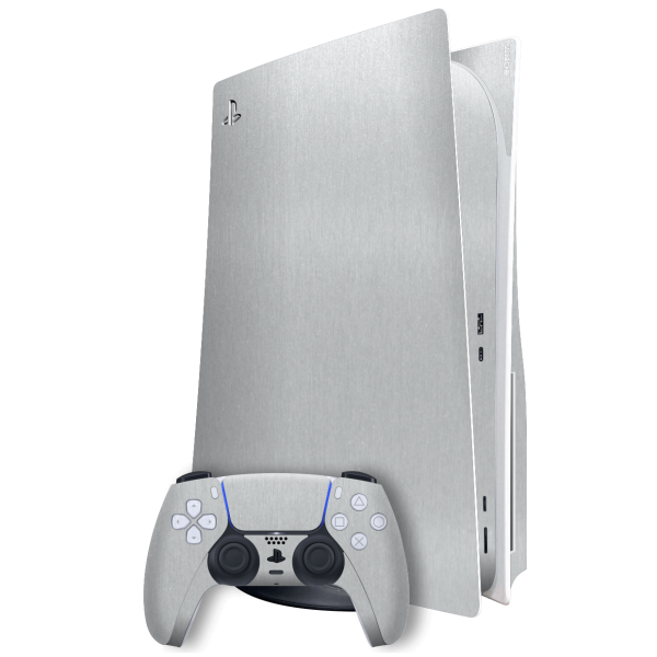 PlayStation 5 (PS5) DISC Edition BRUSHED ALUMINIUM Metallic Skin Online Sale