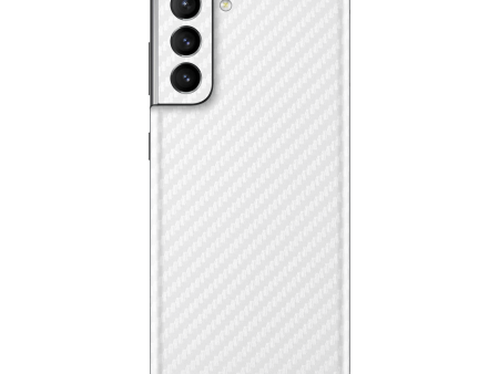 Samsung Galaxy S21 3D Textured CARBON Fibre Skin - WHITE Online Hot Sale