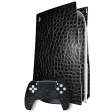 PlayStation 5 (PS5) DISC Edition LUXURIA BLACK ALLIGATOR Leather Skin on Sale