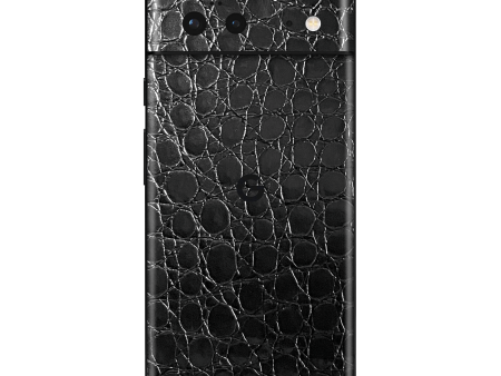 Google Pixel 6 LUXURIA BLACK ALLIGATOR Leather Skin For Cheap