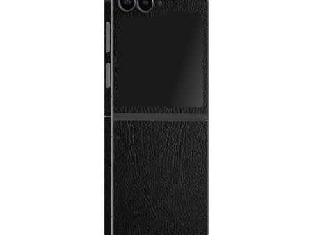 Samsung Z Flip 6 LUXURIA RIDERS Black LEATHER Textured Skin For Cheap