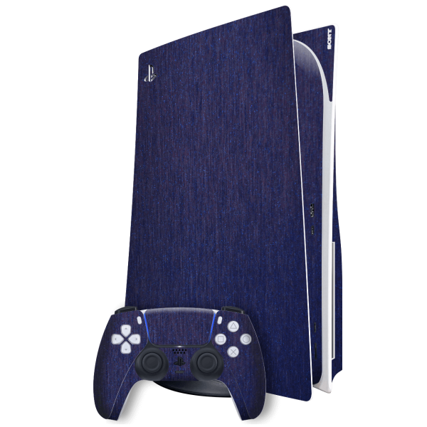 PlayStation 5 (PS5) DISC Edition BRUSHED BLUE Metallic Skin Online now