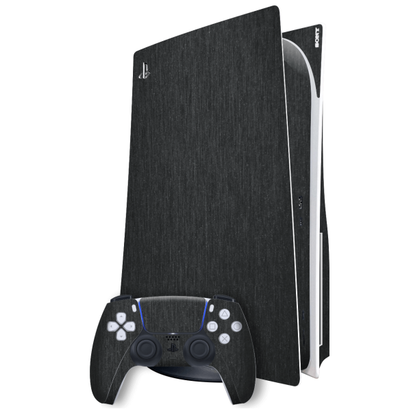 PlayStation 5 (PS5) DISC Edition BRUSHED BLACK Metallic Skin For Cheap