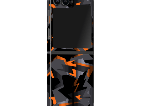 Samsung Z Flip 6 SIGNATURE Sharp-Edged Orange CAMO Skin on Sale