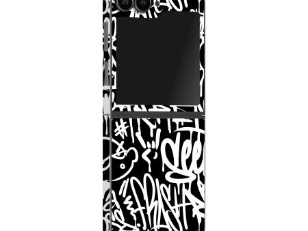 Samsung Z Flip 6 SIGNATURE Monochrome Graffiti Skin Online Hot Sale