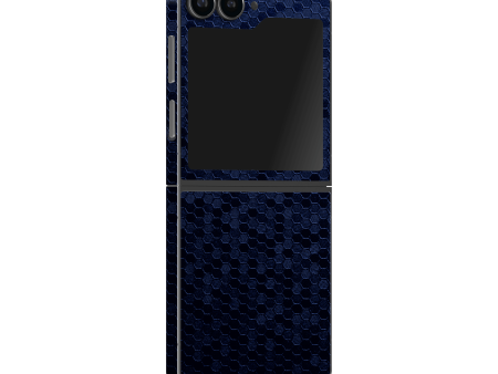 Samsung Z Flip 6 LUXURIA Navy Blue HONEYCOMB 3D TEXTURED Skin For Sale